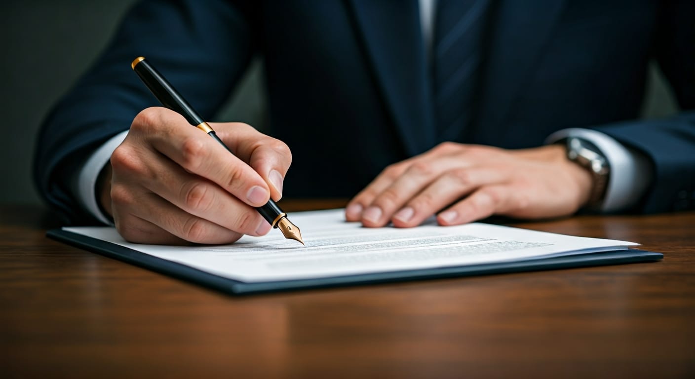 اشهاد بتوصل بمبلغ مالي دين - مرحلة التوقيع والمصادقة