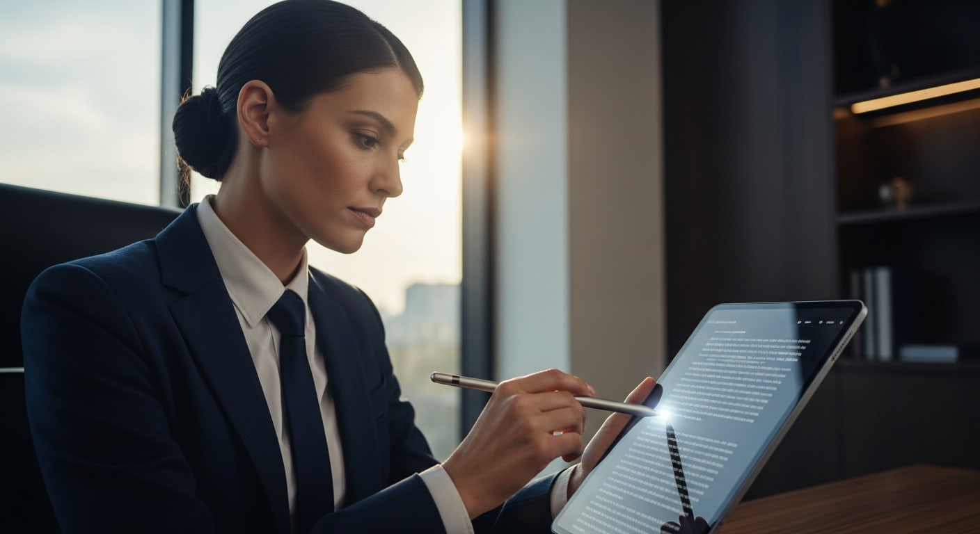 محامي يستخدم تقنيات الأتمتة لصياغة العقود