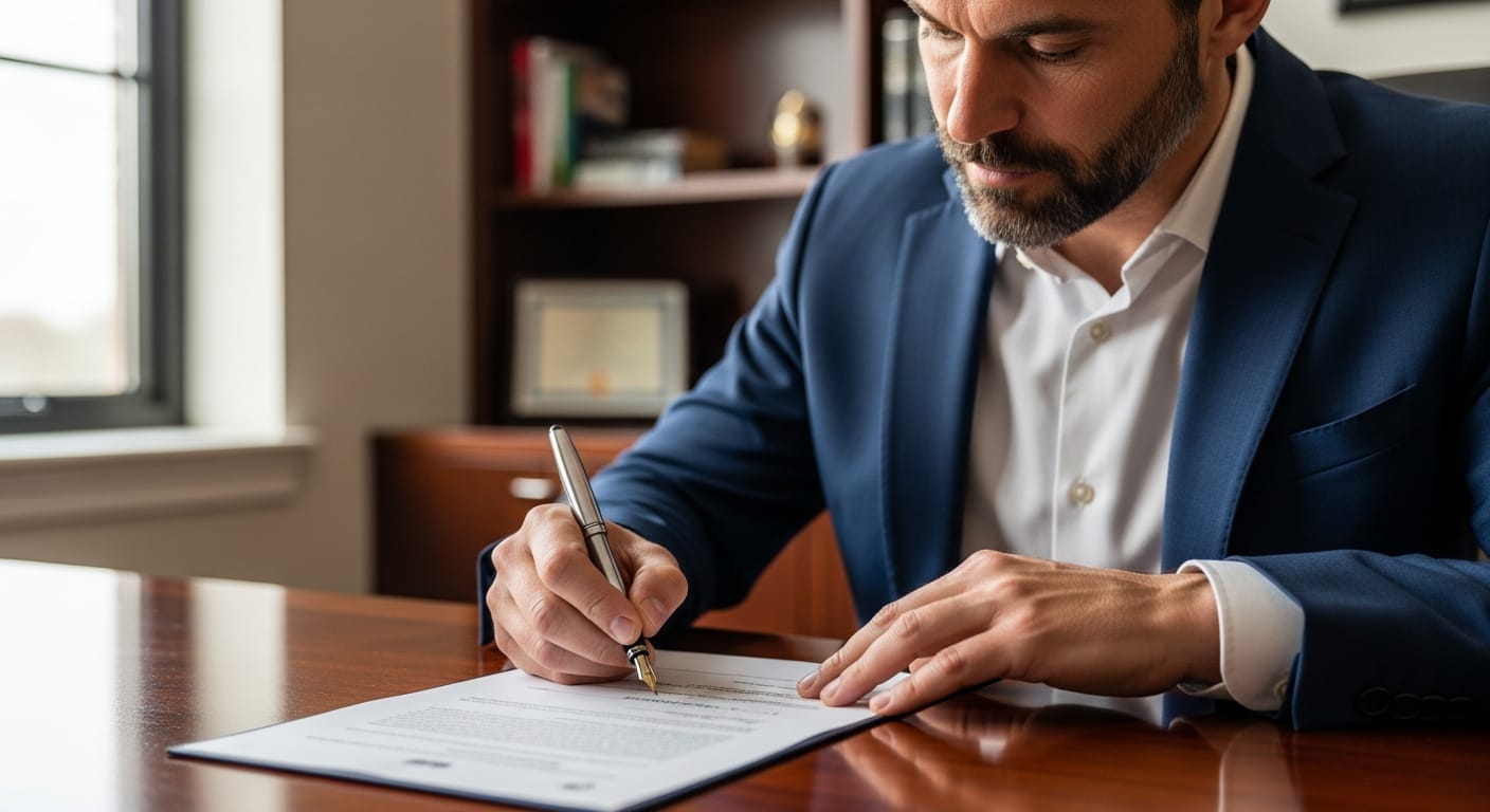 تعهد خطي بتحمل المسؤولية - مرحلة التوقيع والمصادقة