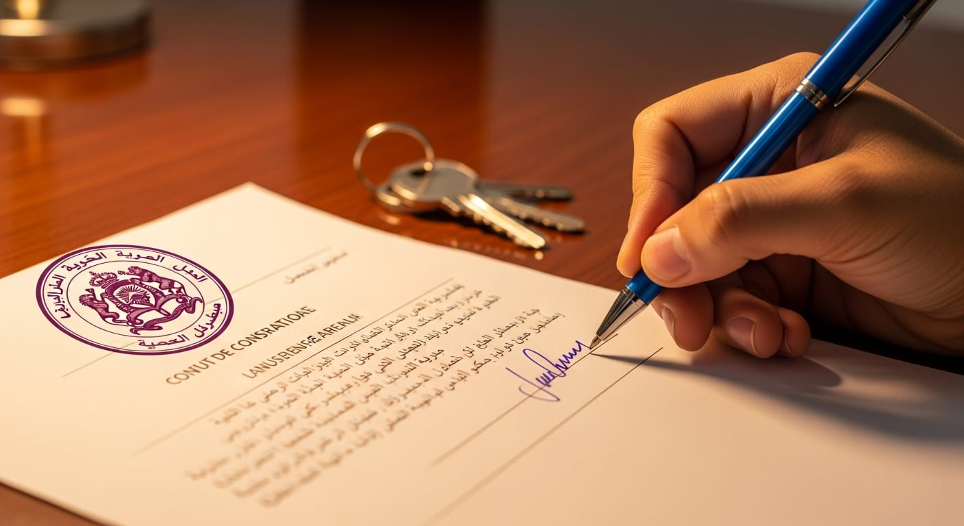 عقد كراء منزل - مرحلة التوقيع والمصادقة