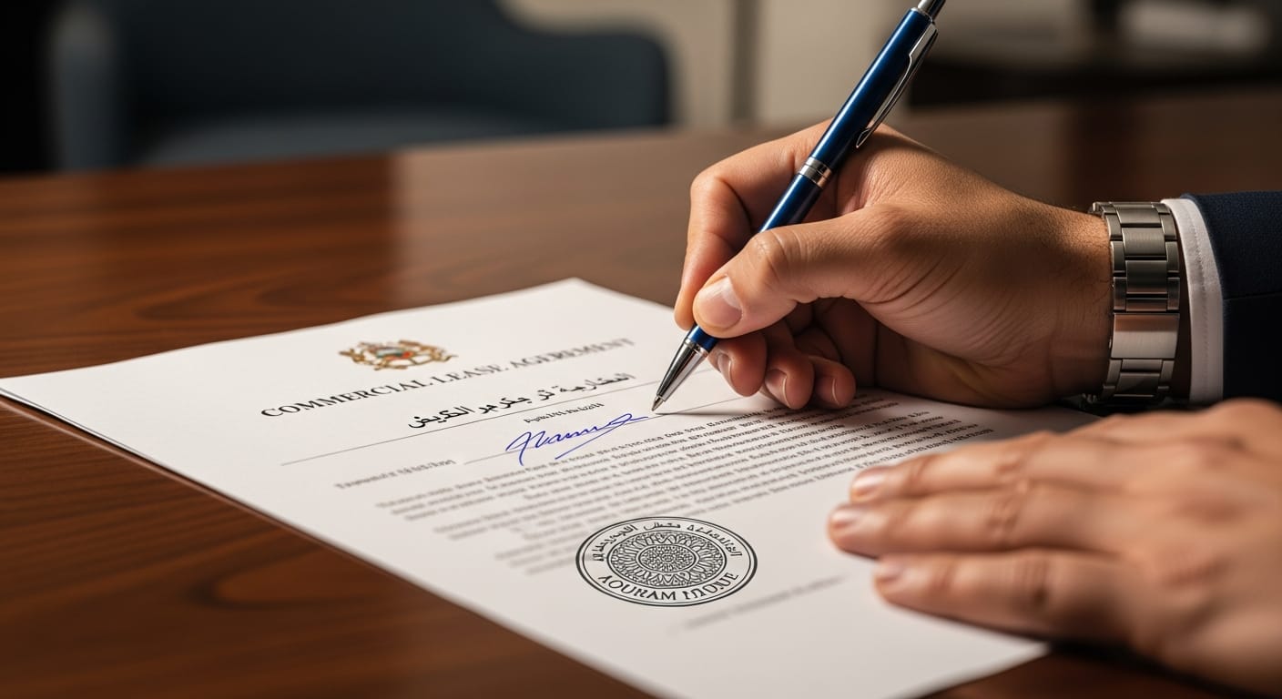عقد كراء سكنى لاستغلاله كمقل للشركة - مرحلة التوقيع والمصادقة