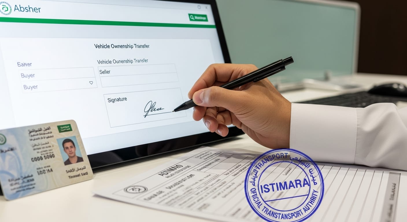 دليل نقل ملكية السيارة في السعودية - مرحلة التوقيع والمصادقة