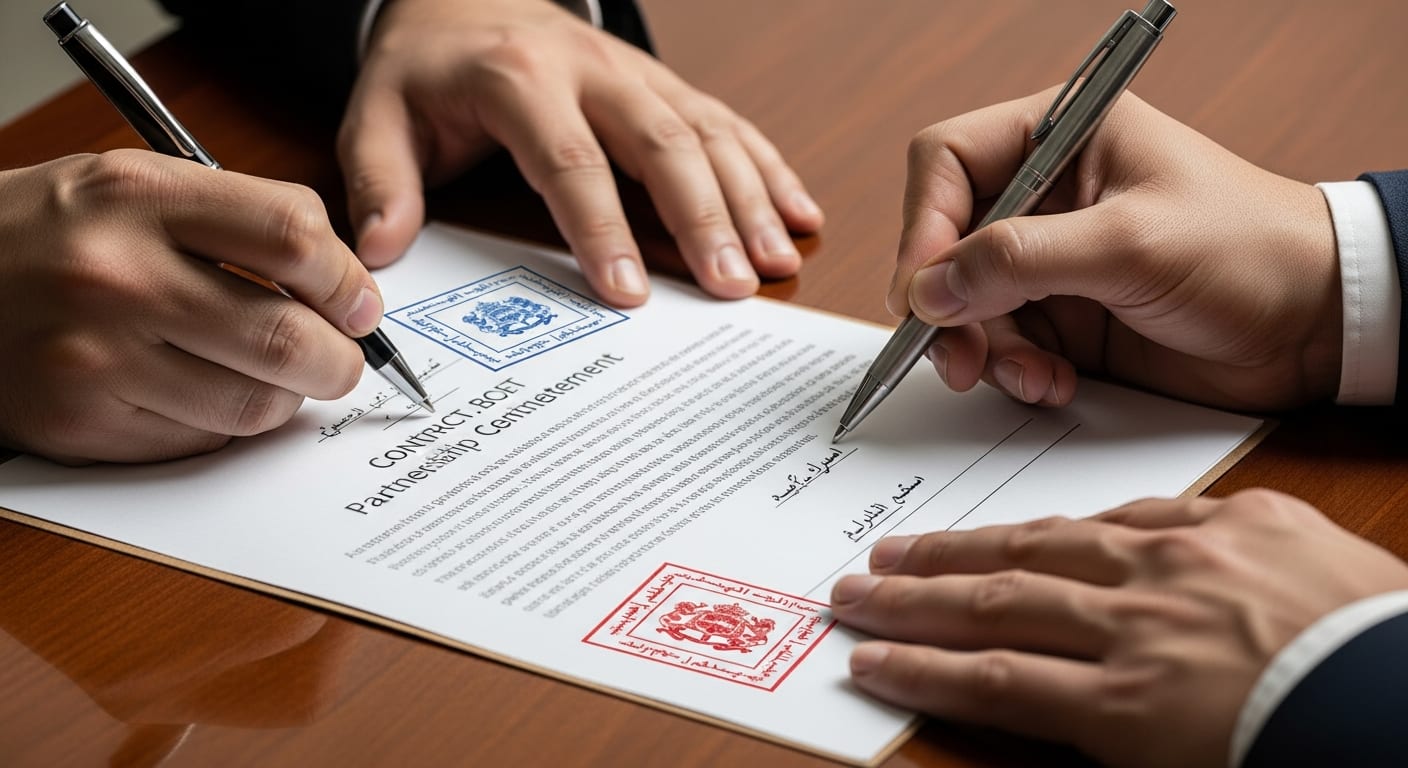 أفضل عقد شراكة بين طرفين - مرحلة التوقيع والمصادقة