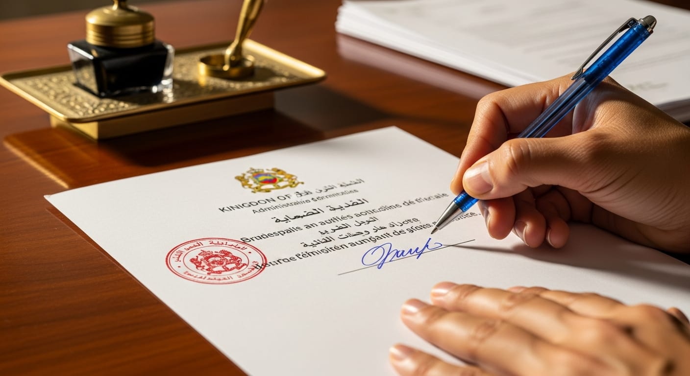 ATTESTATION D'HEBERGEMENT - مرحلة التوقيع والمصادقة