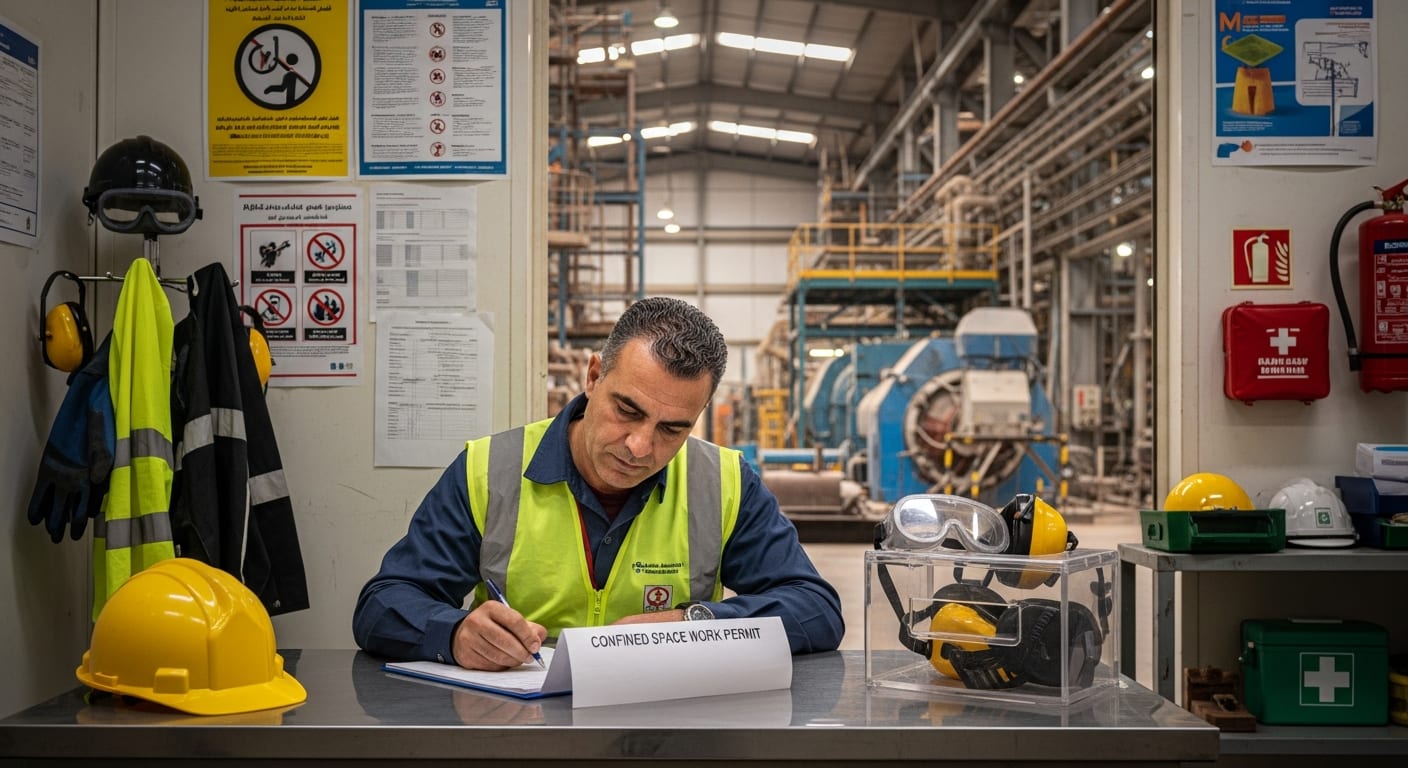 تصريح العمل في الأماكن الضيقة - نظرة عامة للإجراء