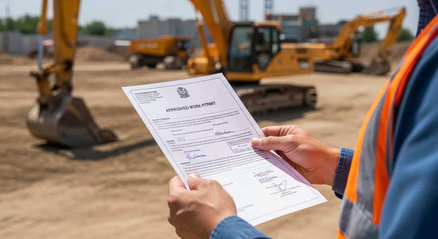 تصريح العمل اعمال الحفر - إتمام الإجراء بنجاح