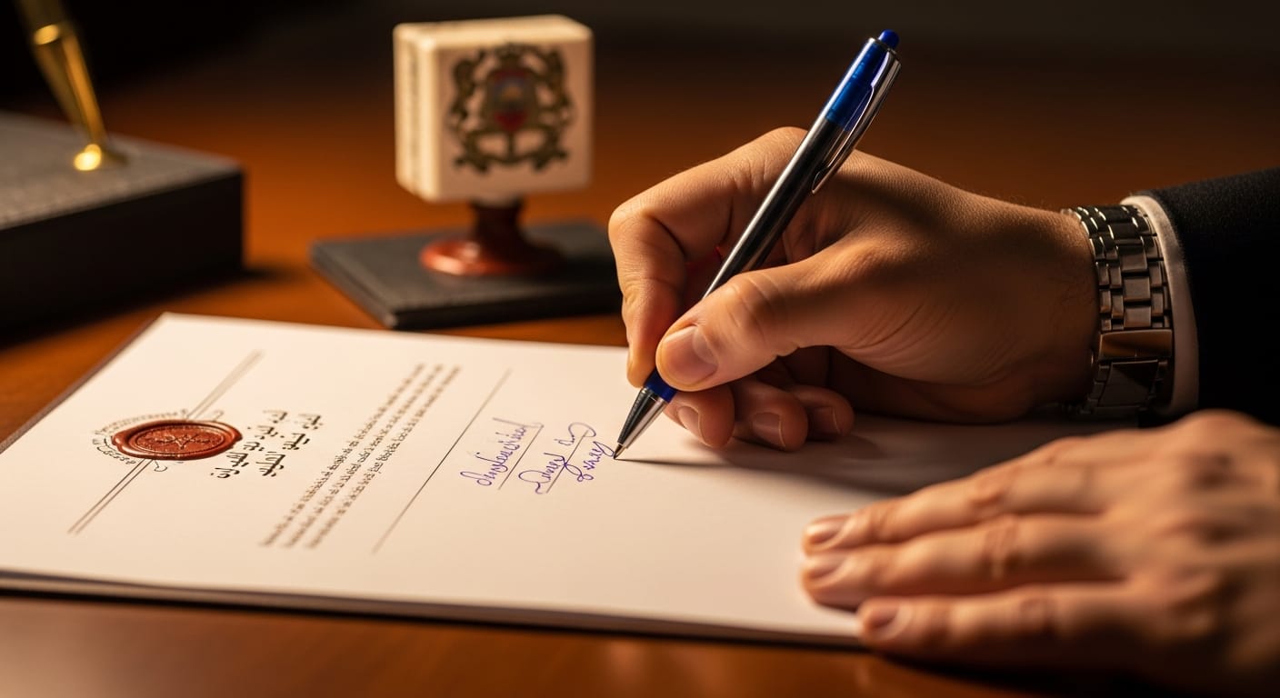 عقد اتفاق بين طرفين مقاولات - مرحلة التوقيع والمصادقة