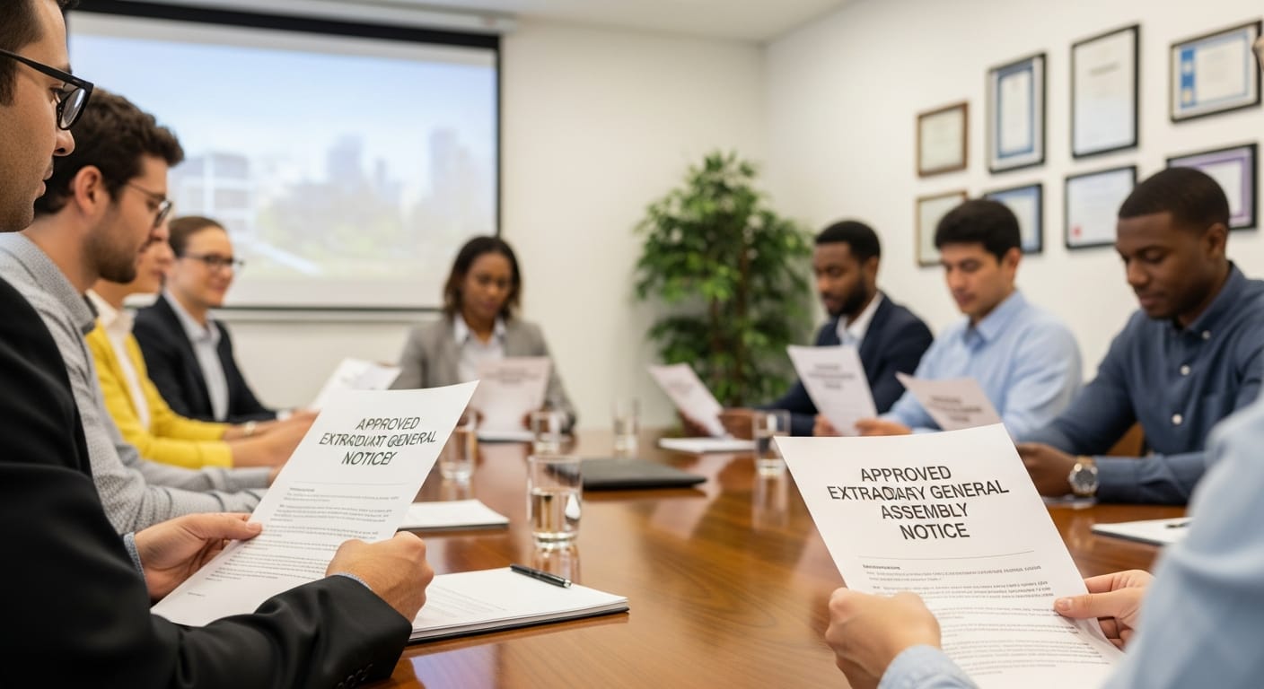 إشعار بعقد جمع عام استثنائي لجمعية - إتمام الإجراء بنجاح