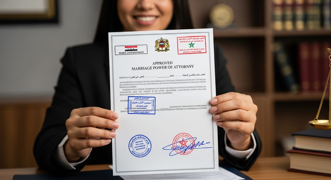 توكيل عقد زواج يمني - إتمام الإجراء بنجاح