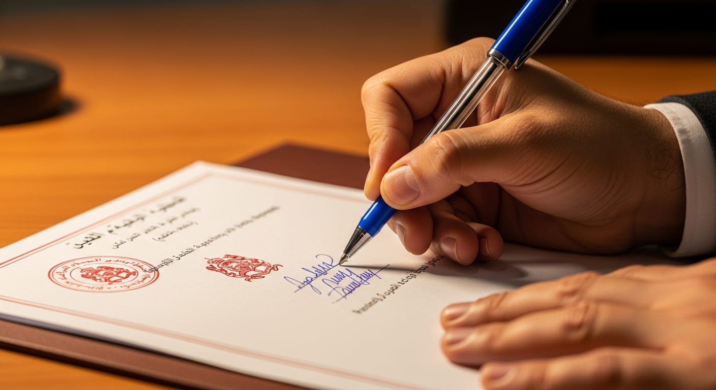 عقد تأجير عمالة - مرحلة التوقيع والمصادقة