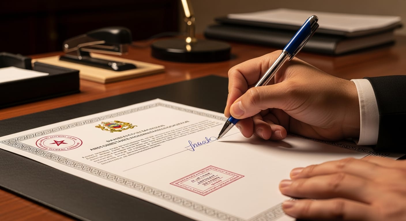 عقد بيع محل تجاري - مرحلة التوقيع والمصادقة