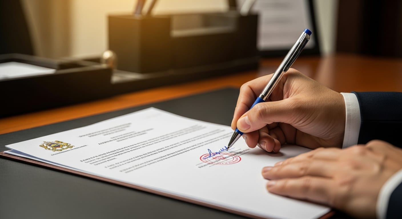 عقد كراء شقة - مرحلة التوقيع والمصادقة