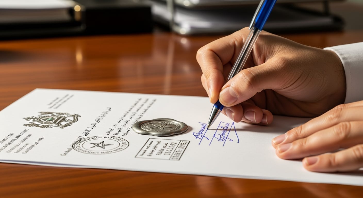 وكالة عامة للورثة بالتنازل عن سيارة - مرحلة التوقيع والمصادقة