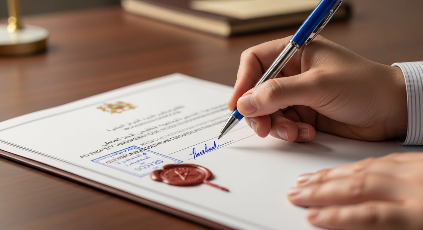 فسخ عقد ايجار محل تجاري - مرحلة التوقيع والمصادقة