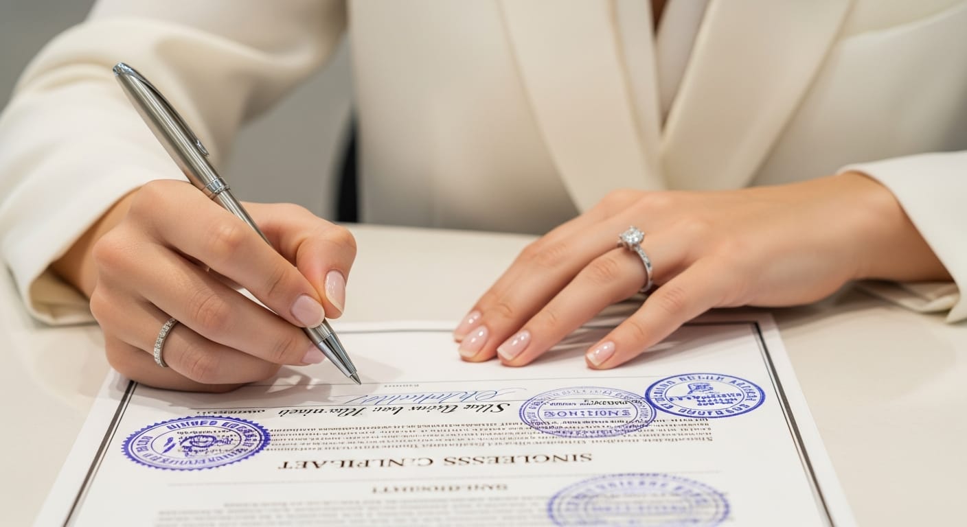 شهادة العزوبة بالمغرب - مرحلة التوقيع والمصادقة