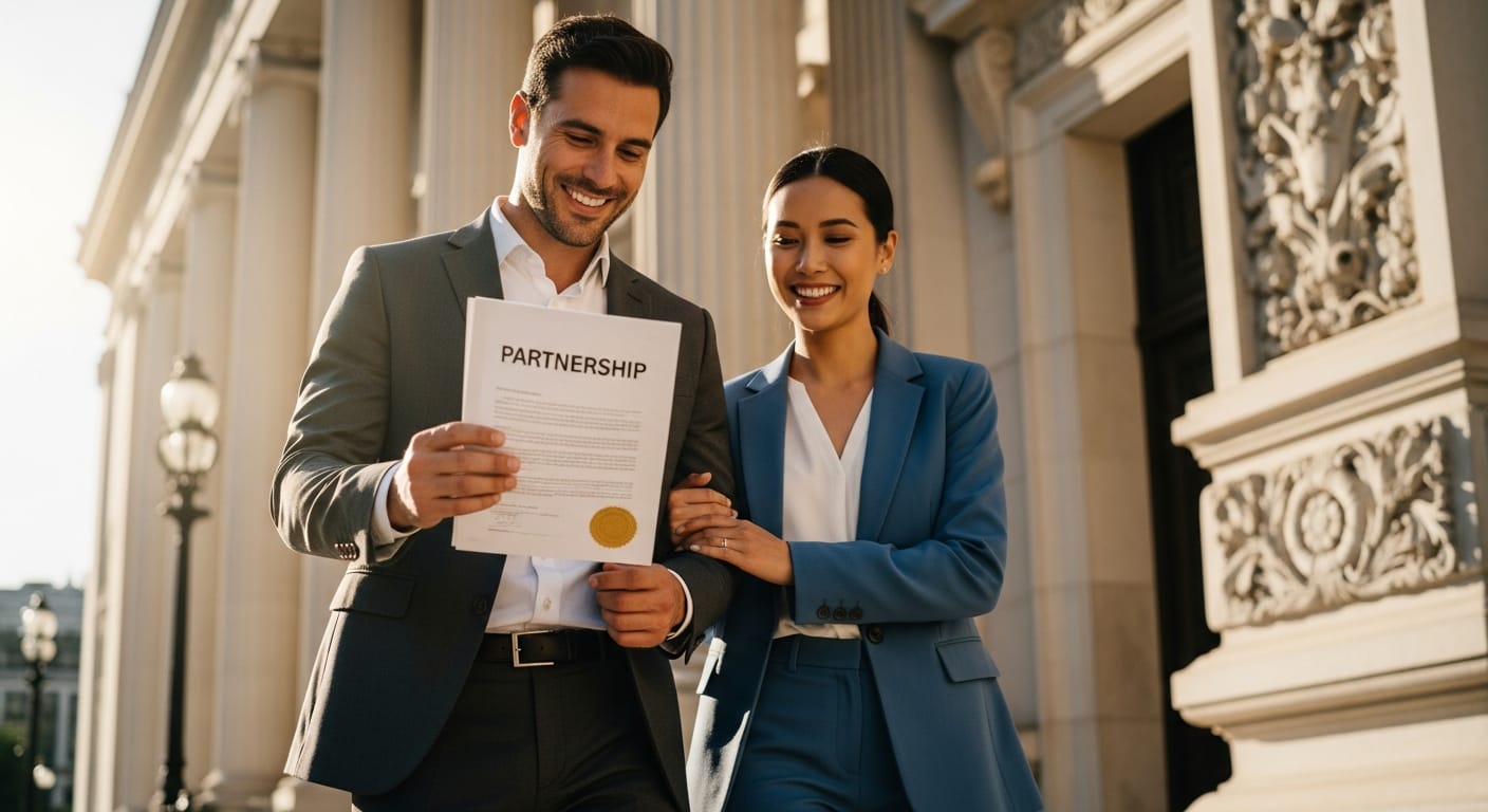 عقد شراكة بين طرفين - إتمام الإجراء بنجاح