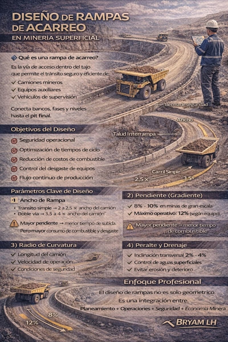 Diseño de Rampas de Acarreo en Minería Superficial