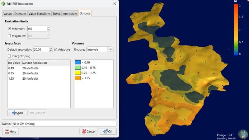 Leapfrog's RBF Numerical Model in Low Density Drilling (Case Nickel Laterite) - 1