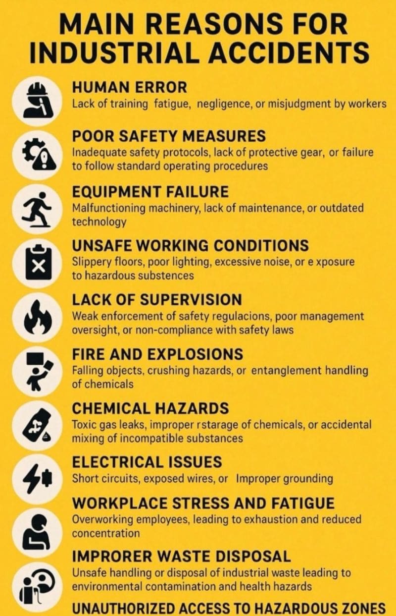 Main Reasons For An Industrial Accident