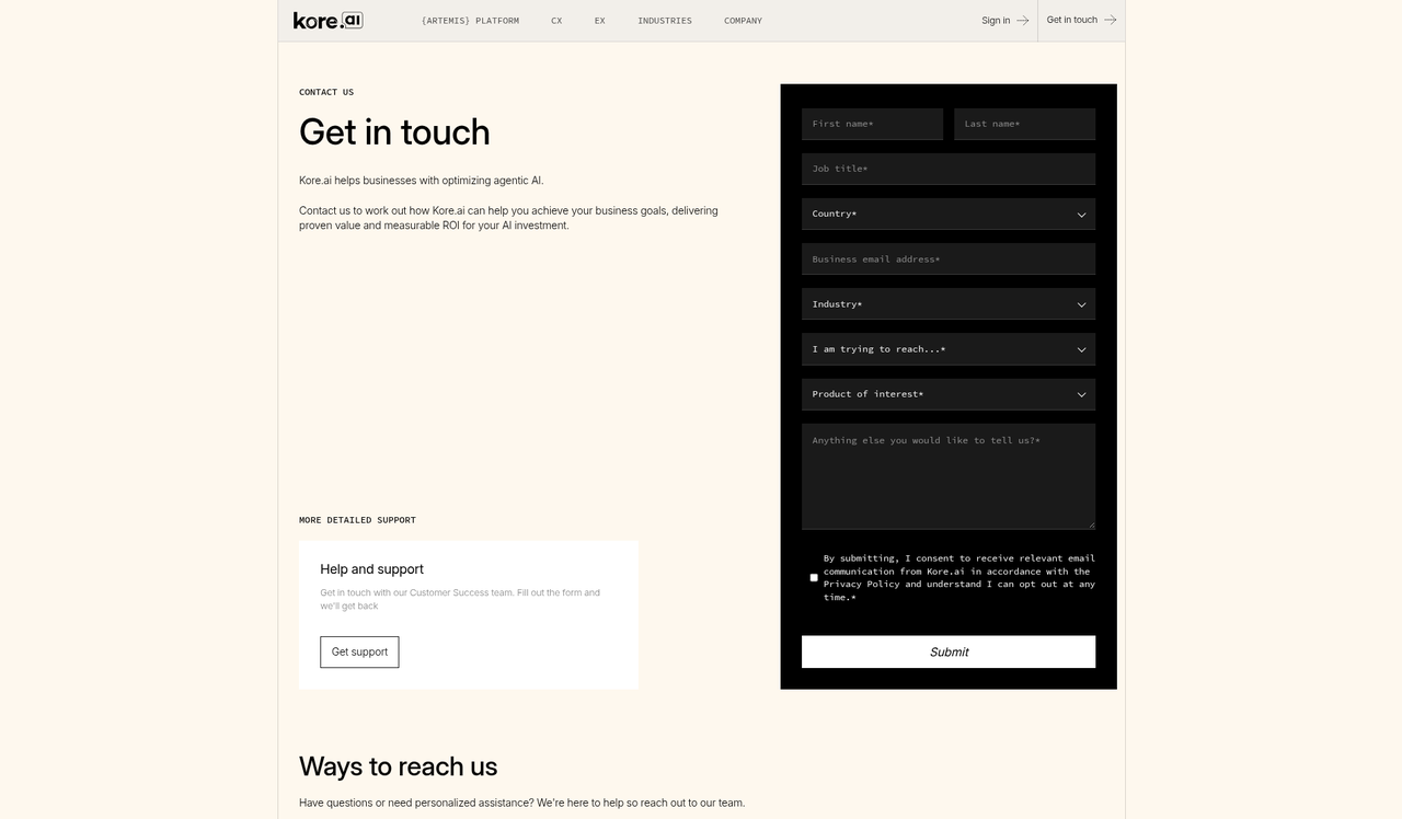 Screenshot of the Kore.ai pricing page as published on September 9, 2026