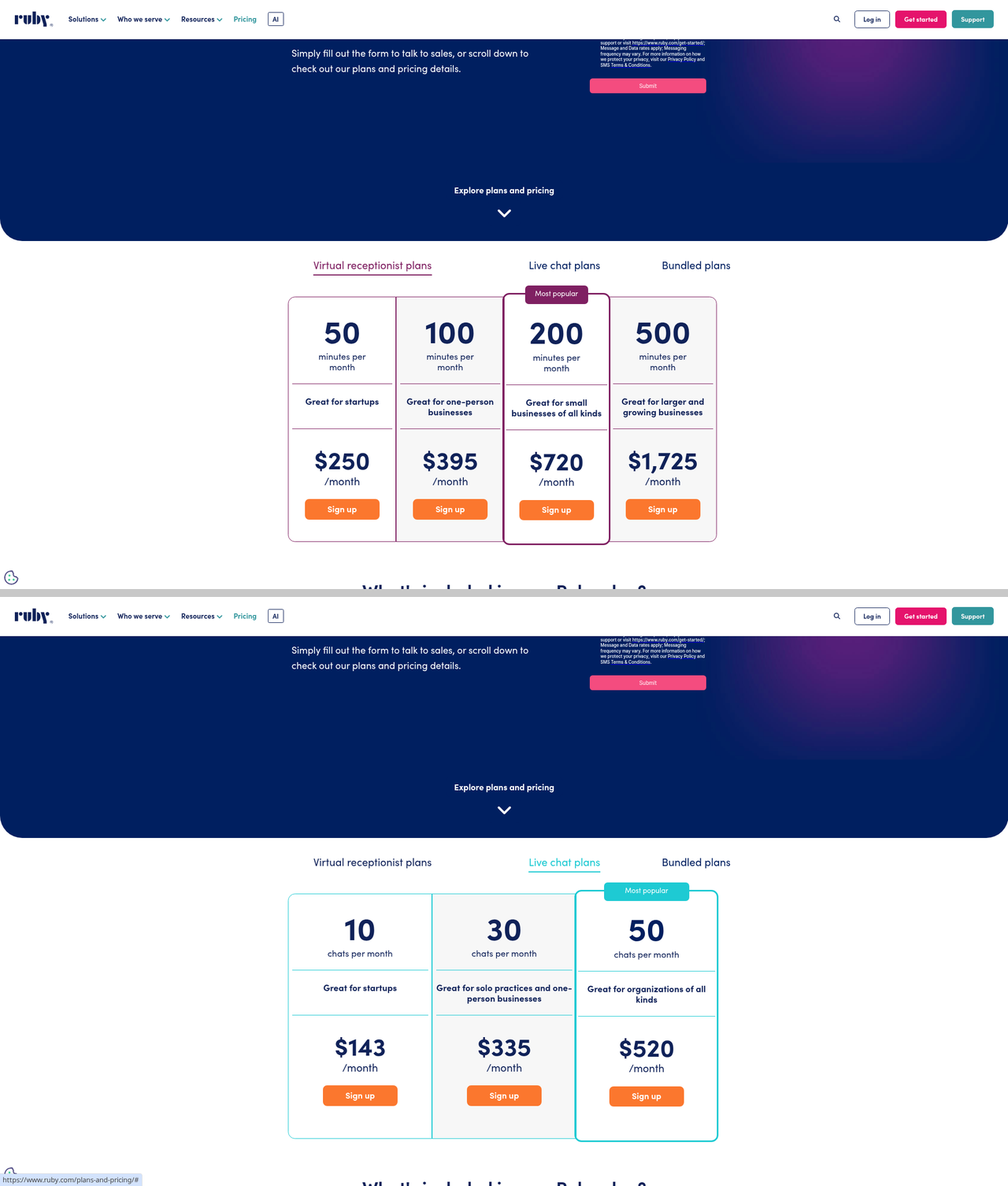 Screenshot of the Ruby pricing page as published on October 16, 2026