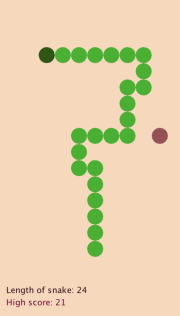 Screenshot of my Java snake game