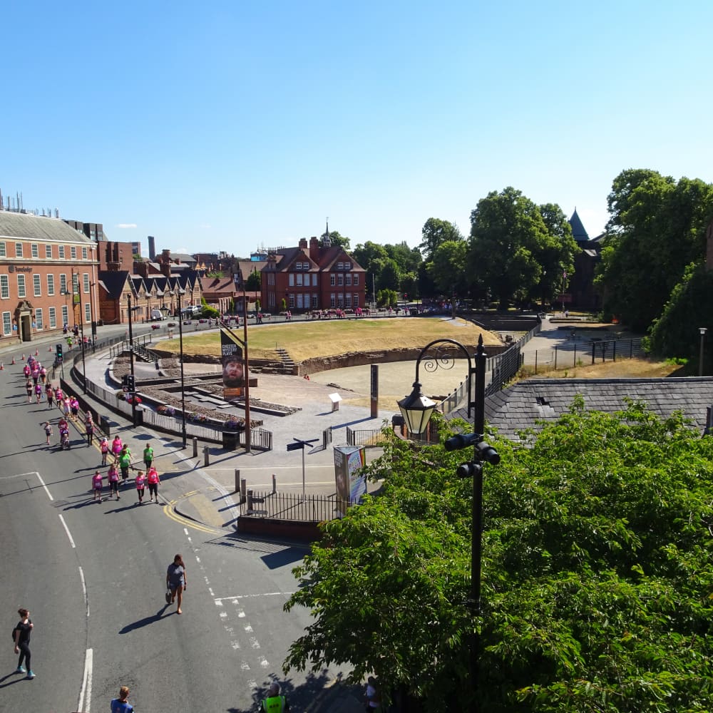 The Roman amphitheatre in the middle of Chester