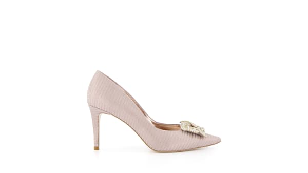 rose gold court shoes mid heel