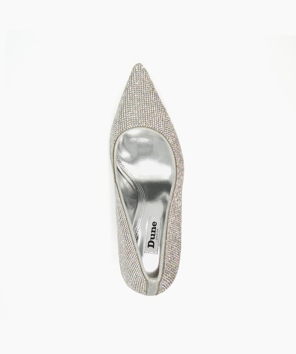 Dune silver court shoes sales