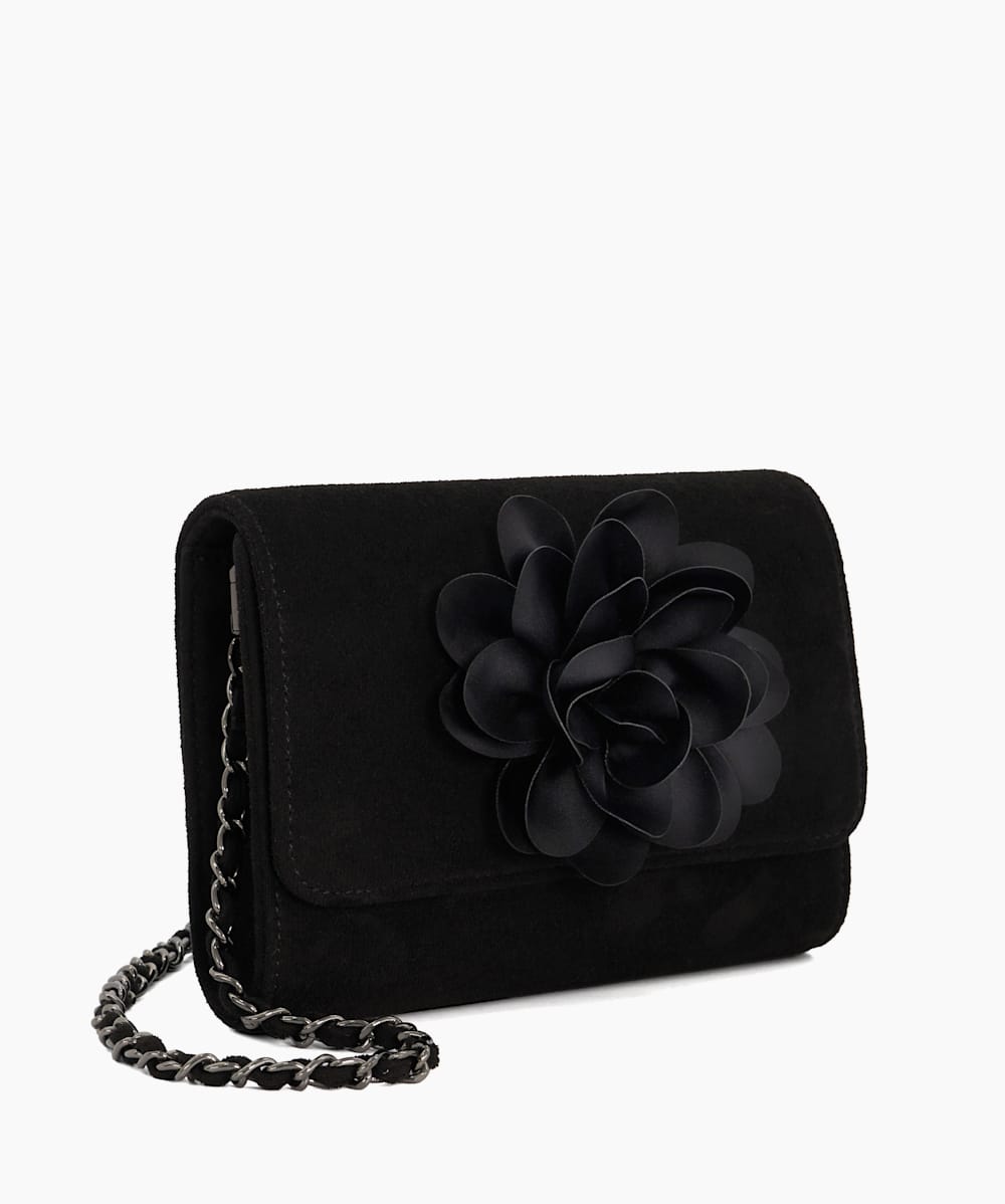 BONNY CLUTCH, Black Satin Clutch Bag, Winter 2022 collection