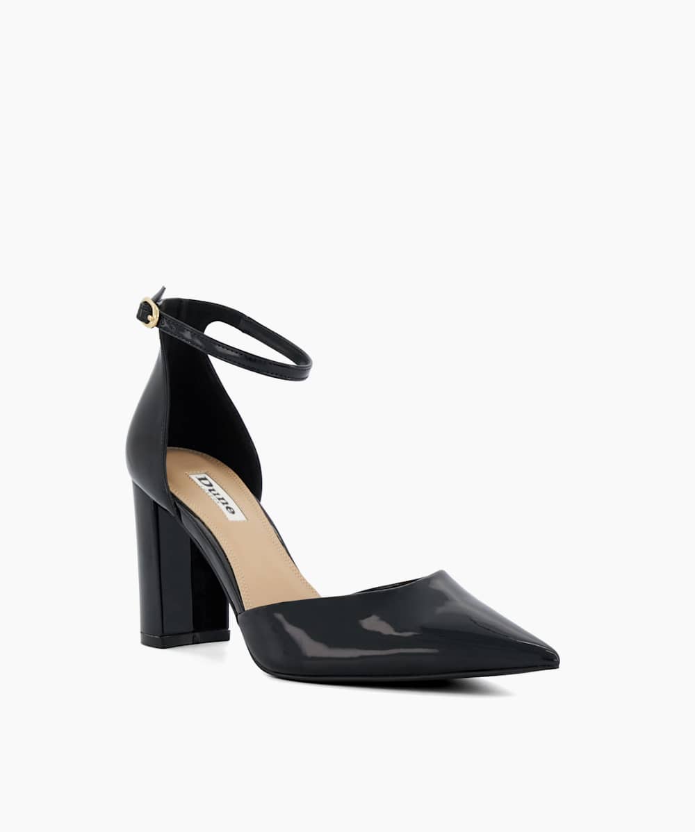 Dune black top block heel shoes