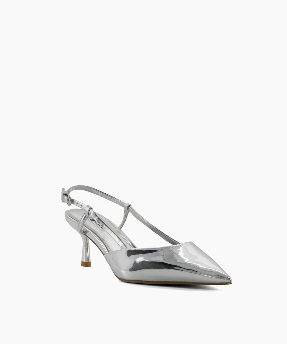 Silver slingbacks on sale