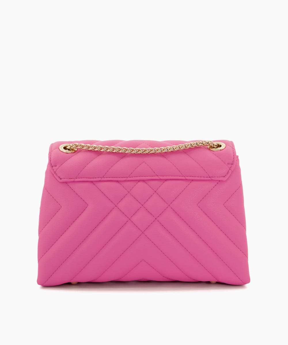 Mini Fashionable Pink Flap Square Bag With Adjustable Shoulder