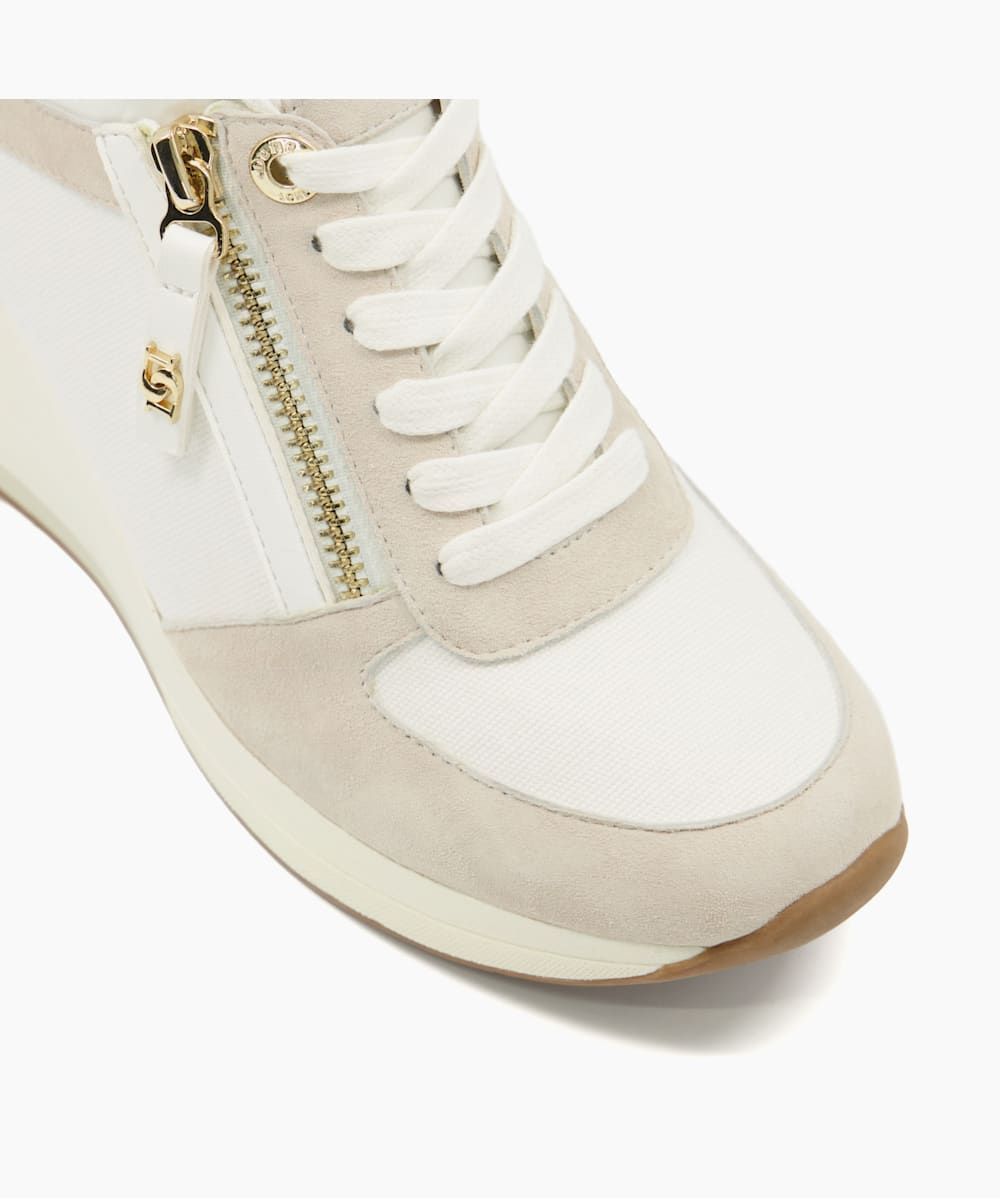 Cream outlet wedge trainers