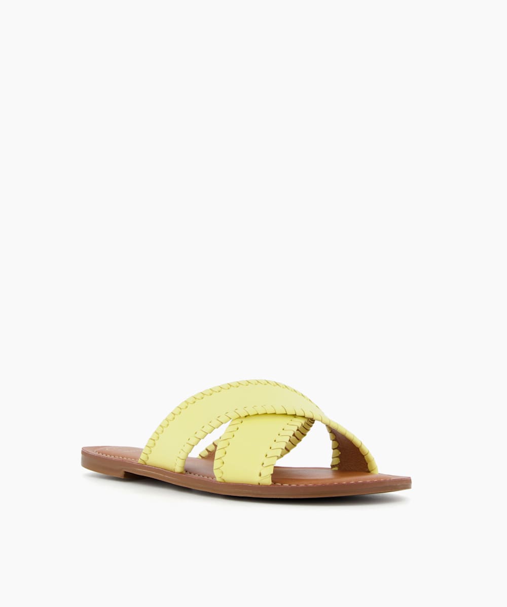 Dune yellow sandals best sale