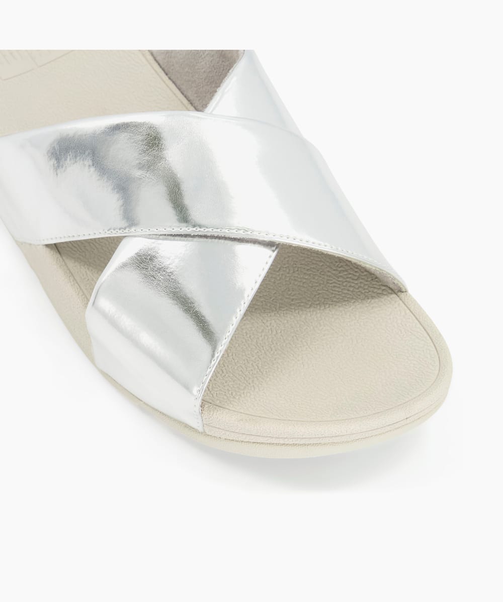Fitflop lulu mirror cross outlet slide sandals