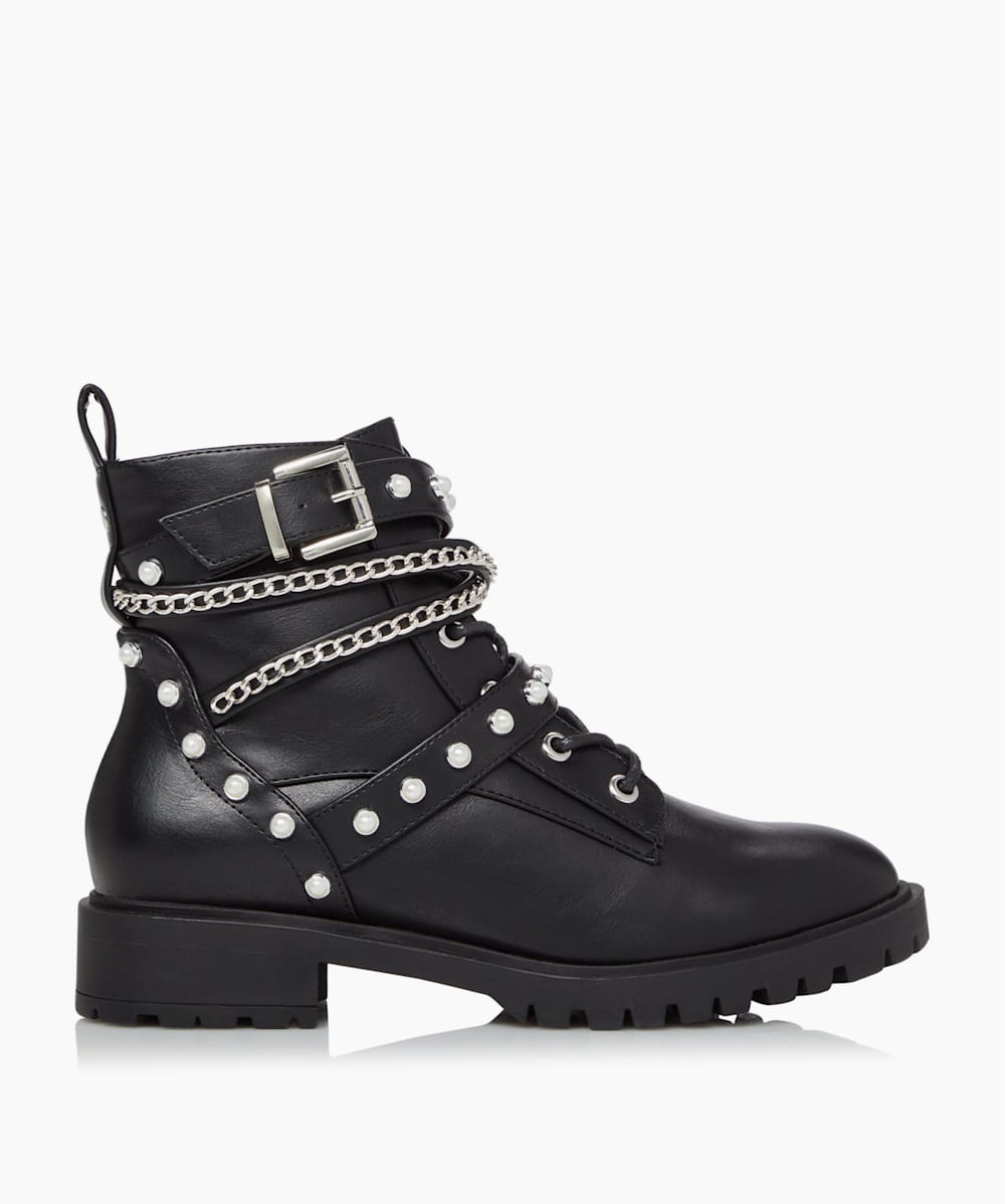 Pearl studded biker boots cheap