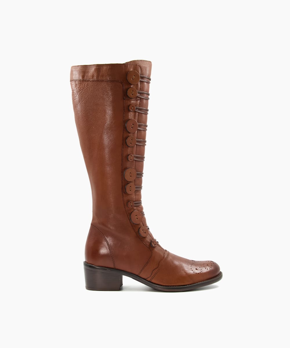 Knee high boots with buttons up the side cheap