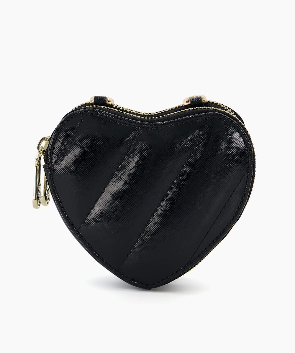 Black leather heart coin purse