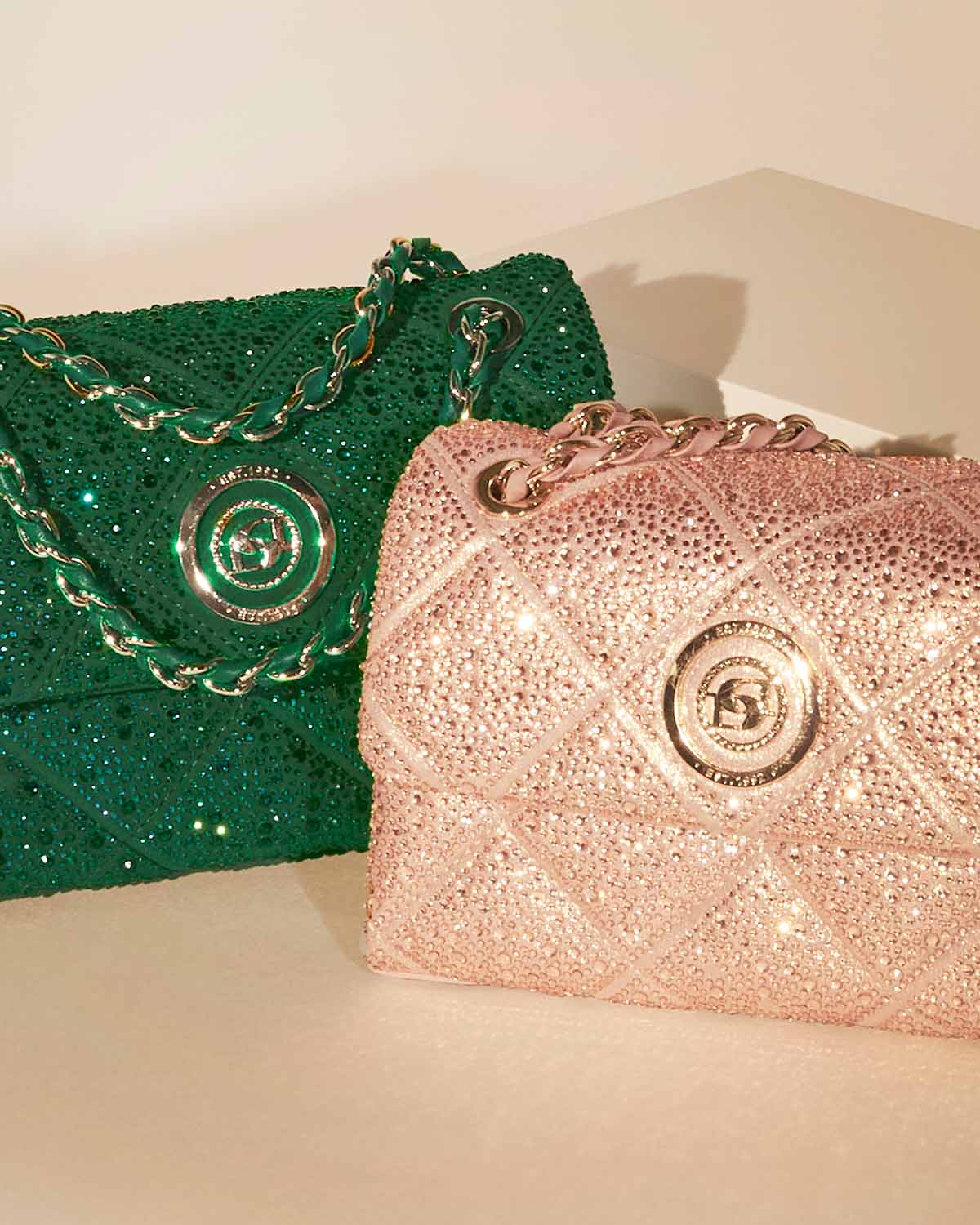 Close up of our embellished Duchess bag