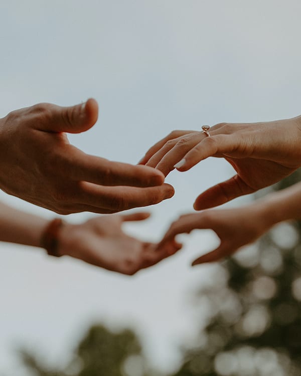 image of hands touching