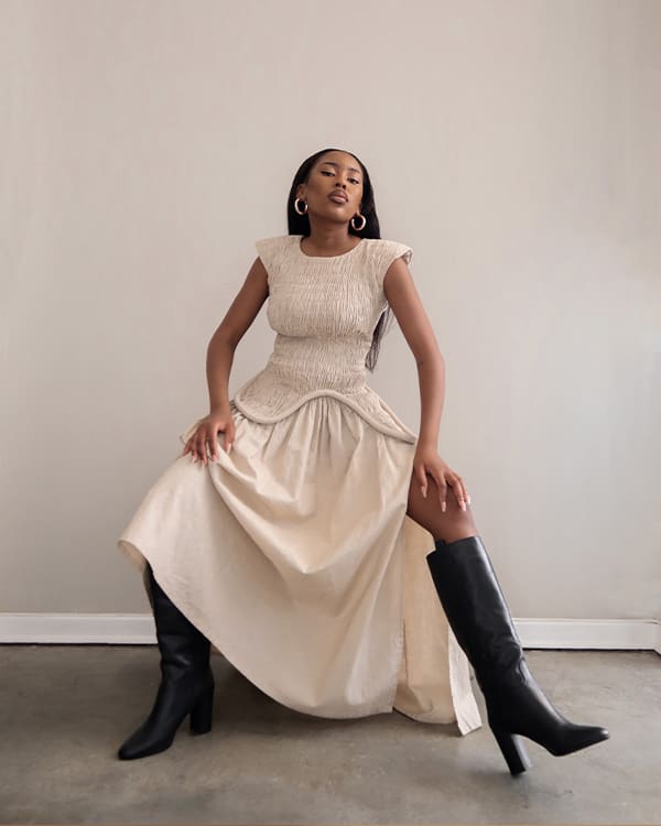 Influencer wearing our Selene boots