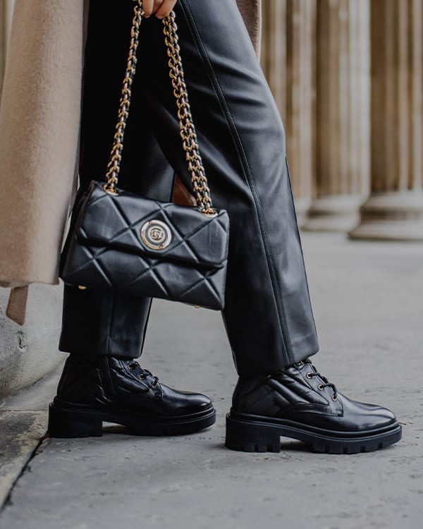 Leather combat boots