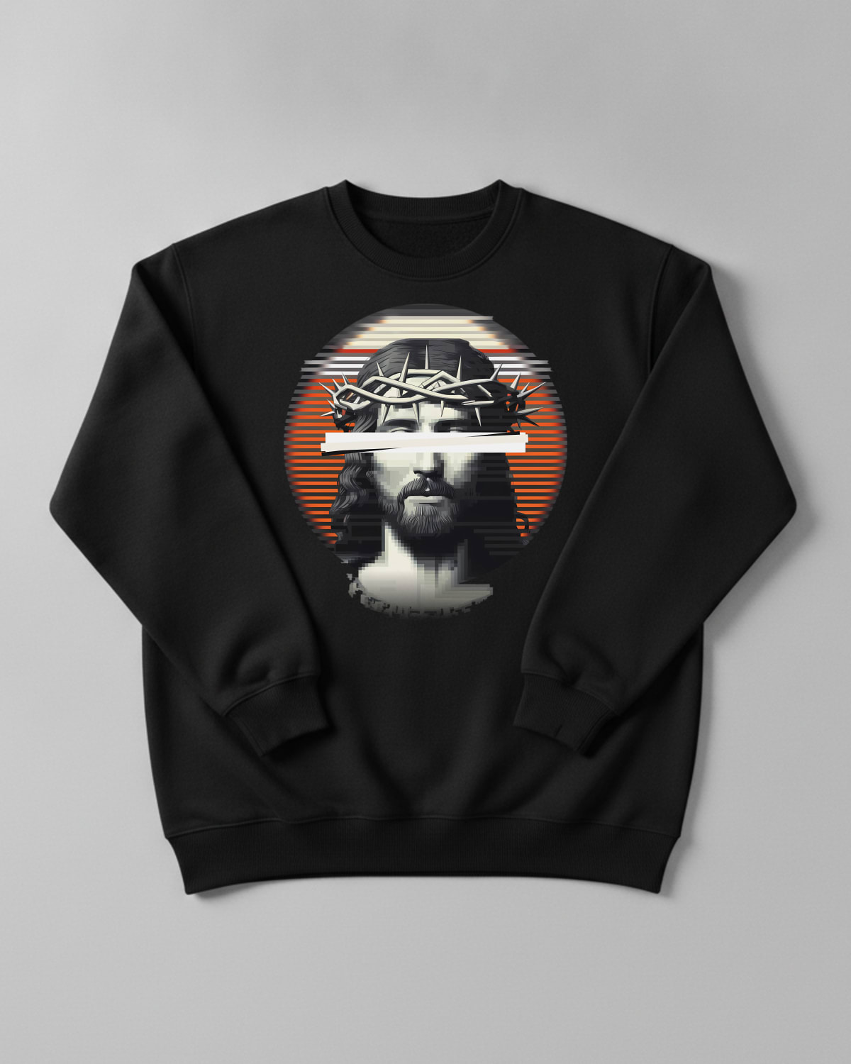 Lofi King printed on the Crewneck sweatshirt in Black