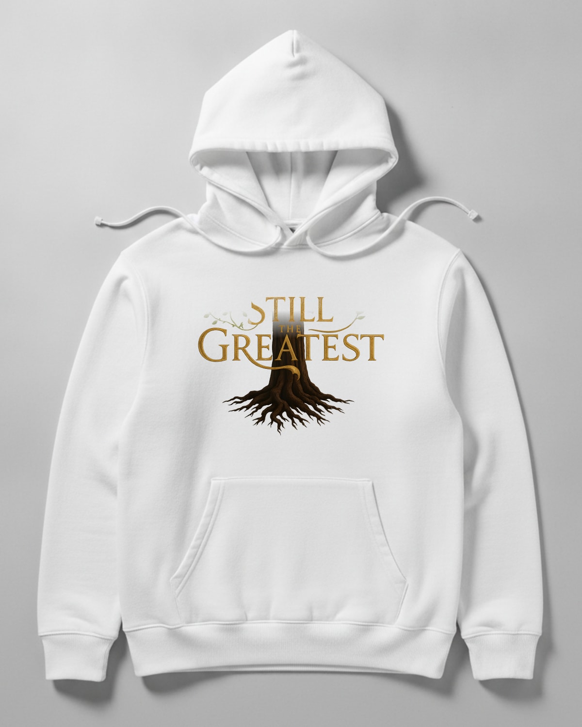 STILL THE GREATEST printed on the College hoodie in Arctic white