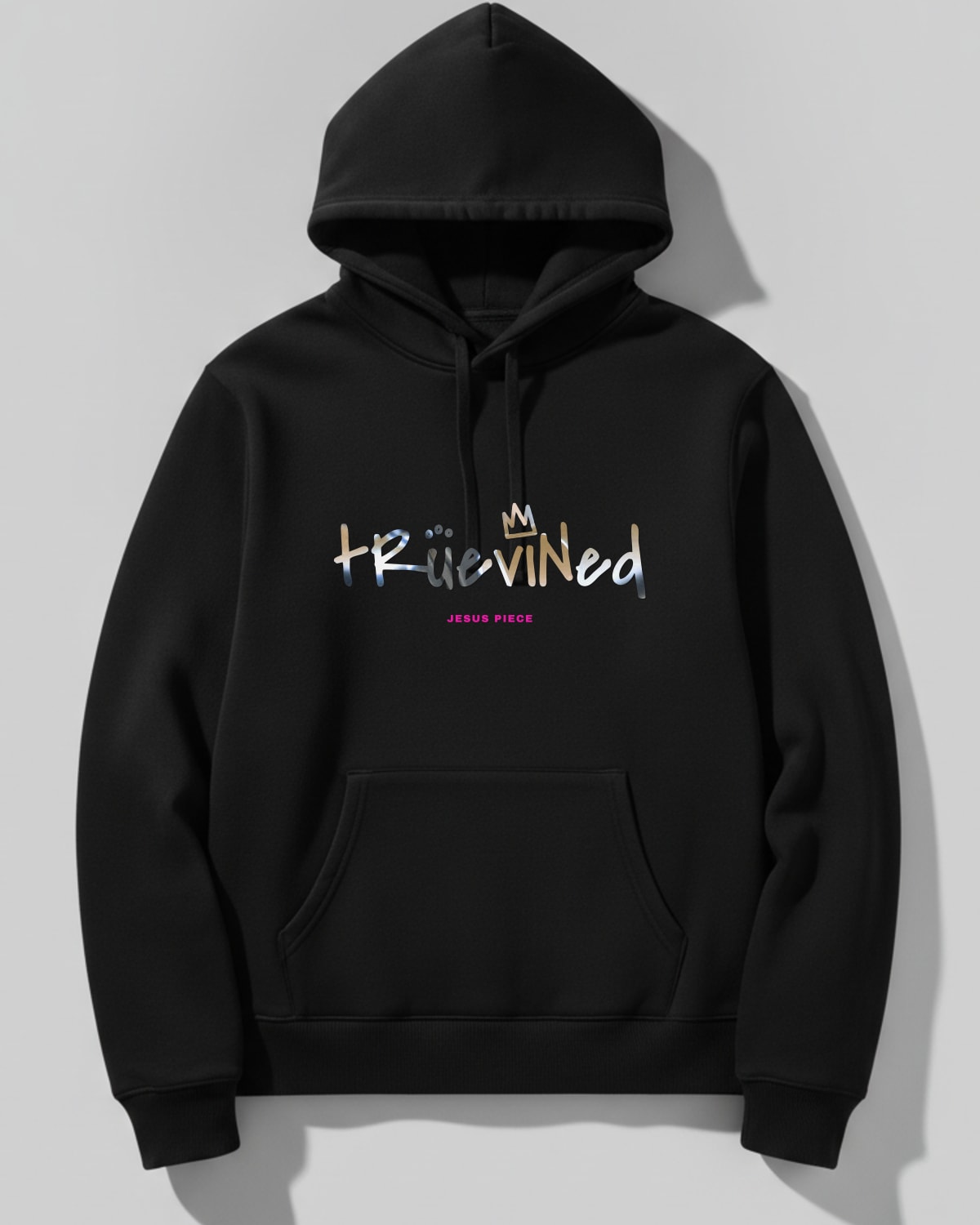 Jesus Piece printed on the College hoodie in Black