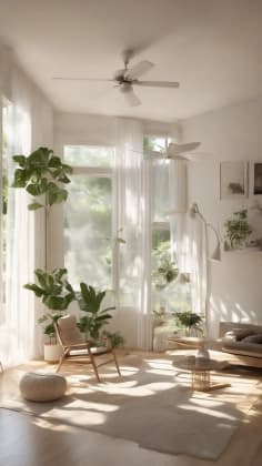 Image placeholder: A family staying cool indoors with fans and curtains drawn, illustrating heat management strategies.