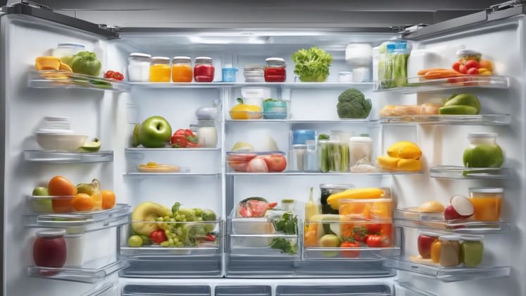 Properly organized refrigerator with temperature monitoring