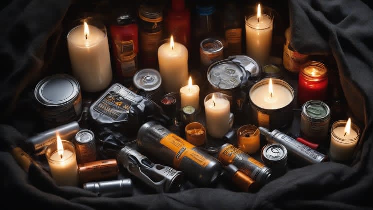 LED flashlights and emergency candles