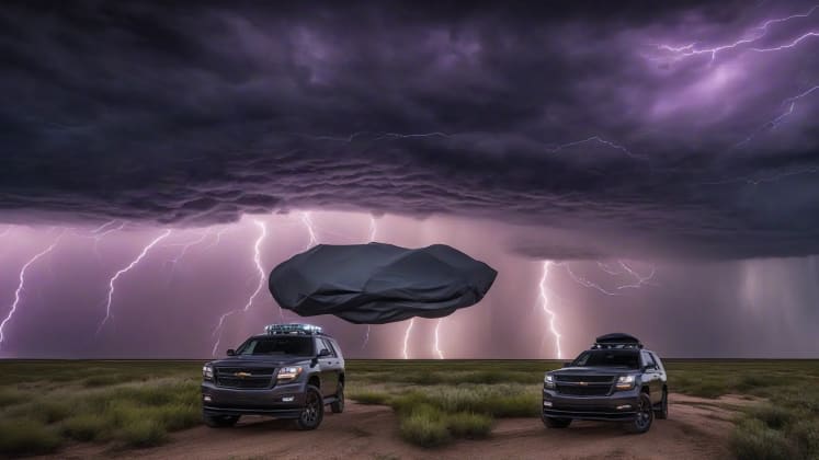 Specialized storm chasing vehicle setup